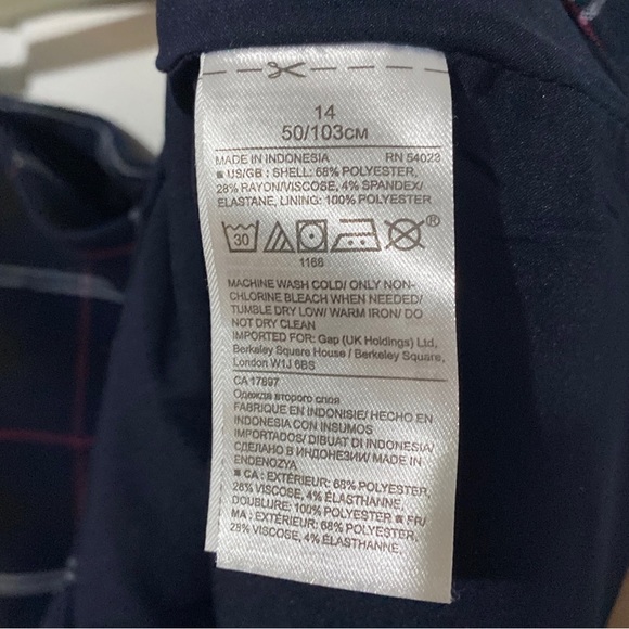 Banana Republic Fold-Over Plaid Mini Skirt Navy Size 14 Large - Picture 4 of 4